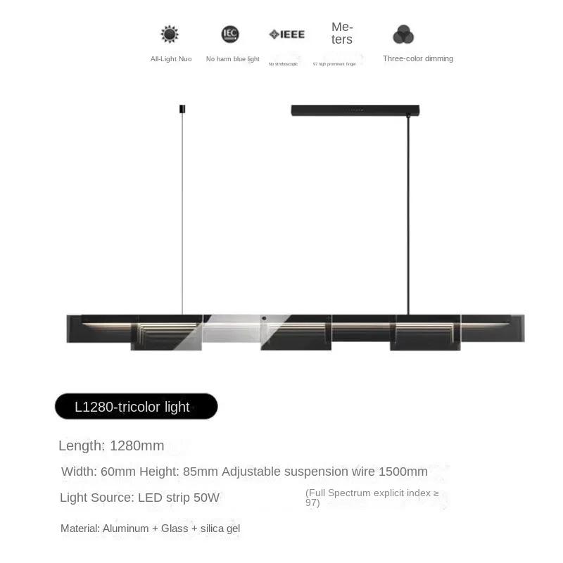 

Полноспектральная итальянская минималистичная роскошная стеклянная лампа для столовой Современная дизайнерская светодиодная люстра-бар для онлайн-знаменитостей changeable