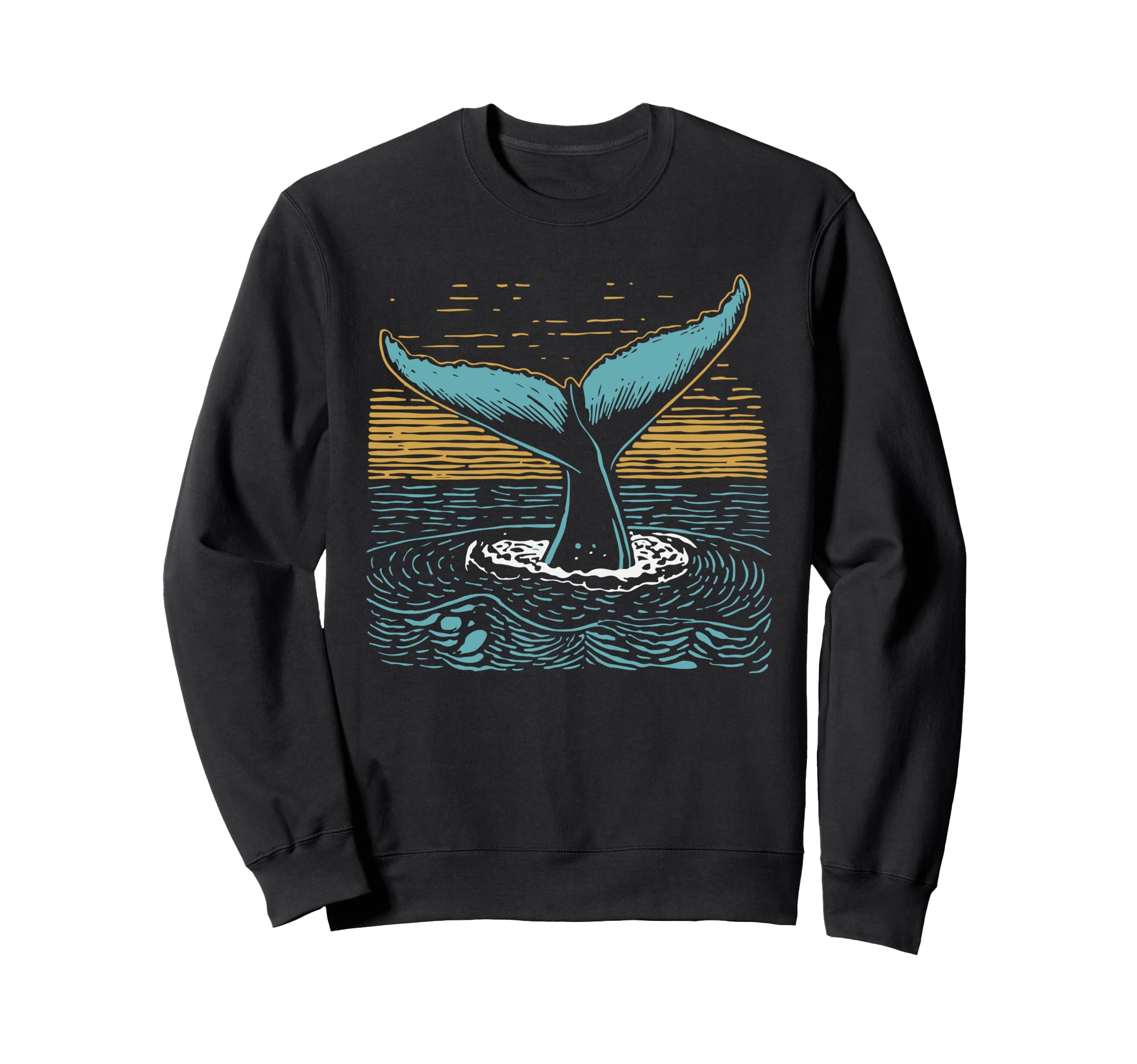 

Fluke Whale Tail Retro Whale Watcher Ocean Sweatshirt