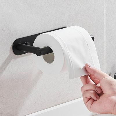 Duvara Monte Tuvalet Kağıdı Tutucusu Paslanmaz Kendinden Yapışkanlı Banyo Mendil Rulosu Tutucusu Siyah Çok Amaçlı Mendil Rafı Tuvalet