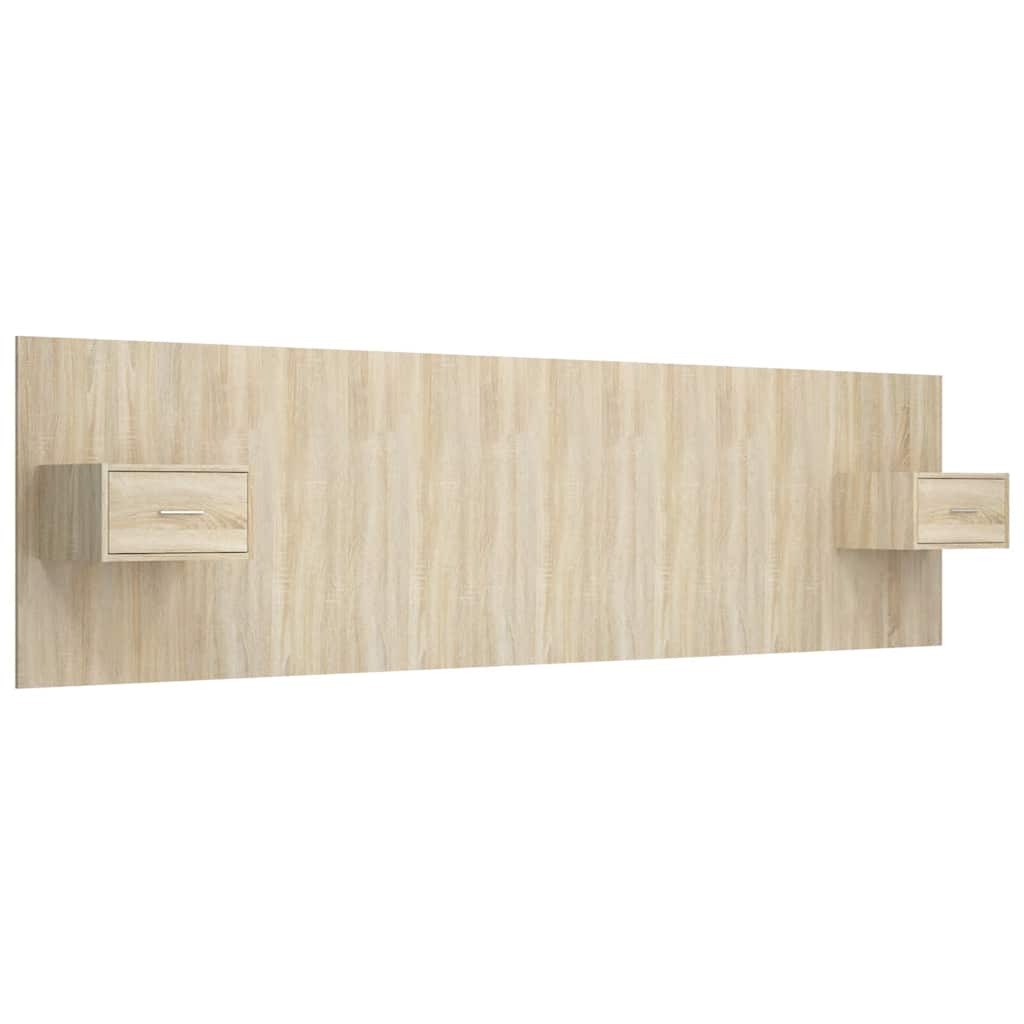 Headboard with Nightstands Sonoma Oak Wood Based Panel