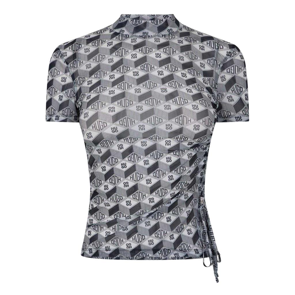 Hugo Womens/Ladies Lettering Mock Neck T-Shirt