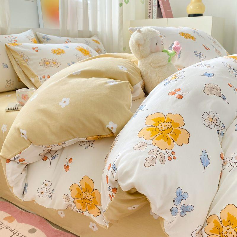 Sleep Grid 12868 Cotton Printed Four Piece Set