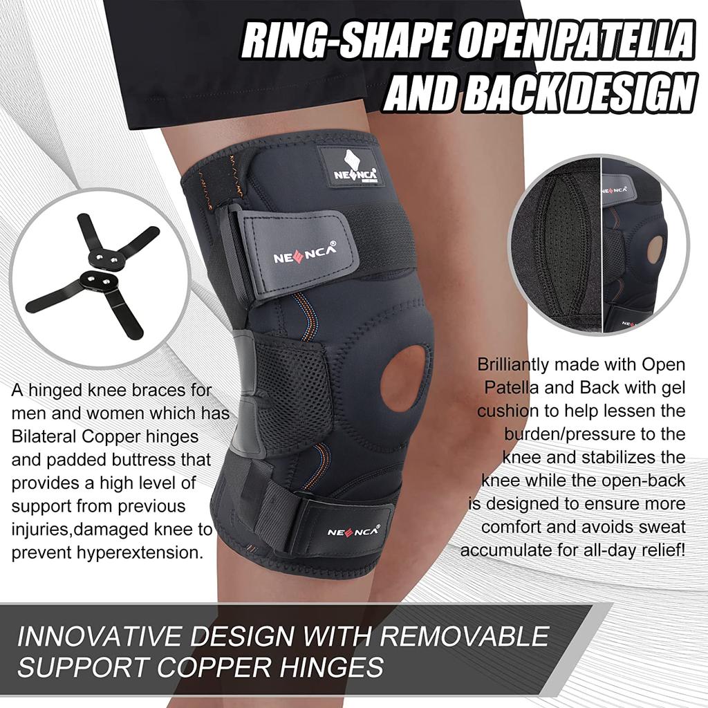 Hinged Knee Brace For Knee Pain With Side Stabilizers Women Men Knee Pad Meniscus Tear Patella Gel Pads Knee Support Acl Mcl