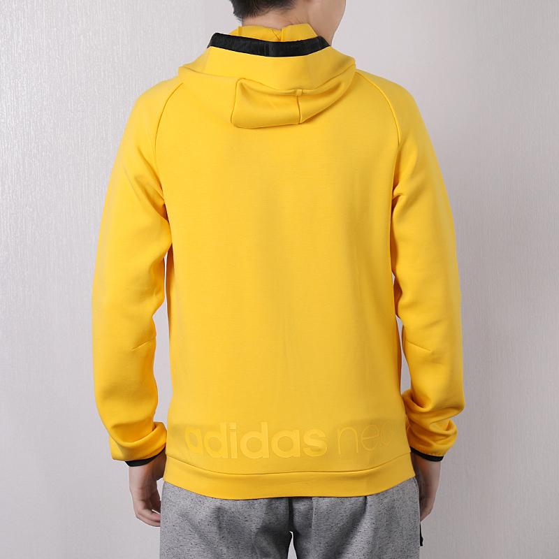 adidas Neo Casual Sport Hoodie Pullover Men Tops Yellow DW8141