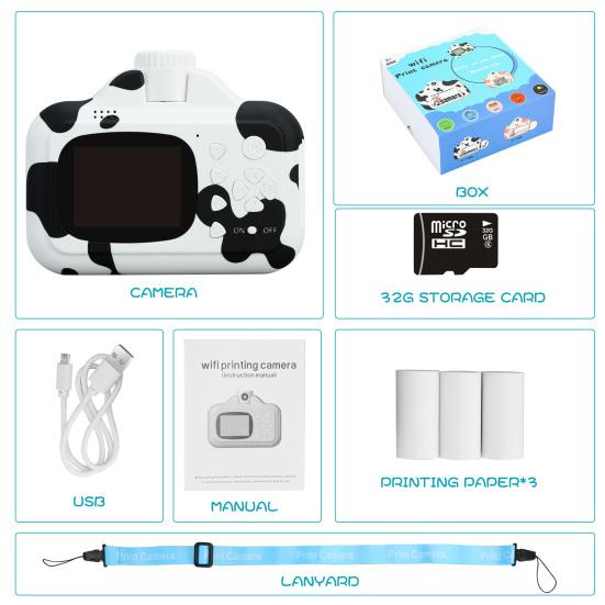 Instant Camera 2.4 Inch Screen 1080P Rechargeable Portable Kids Mini Video Camera