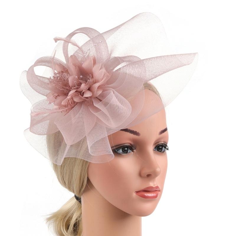 20s Theme Event Hairhoop Flapper Styles Headbands With Feather Mesh Flower Hairband For Costume Event Evening Galas