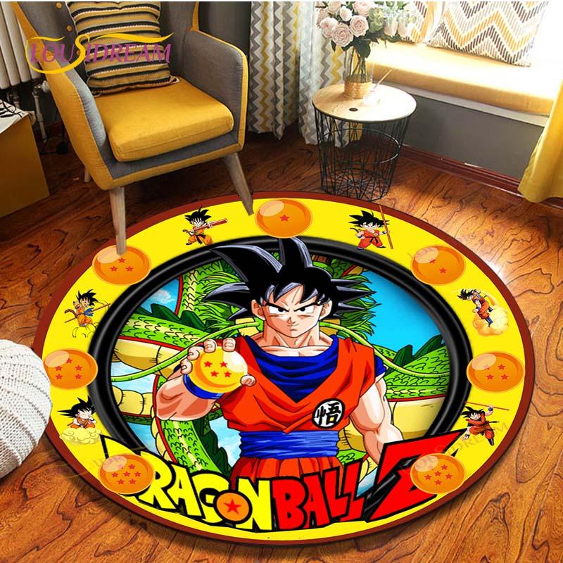 Anime Dragon Ball Goku Round Carpet  Living Room Non-slip Chair 3d Carpet Home Decor Tapis Salon Rugs Mats