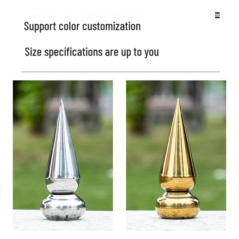 Anti-Theft Stainless Steel Conical Spearhead Fence Decoration for Courtyard Gates, 201/304 Grade.