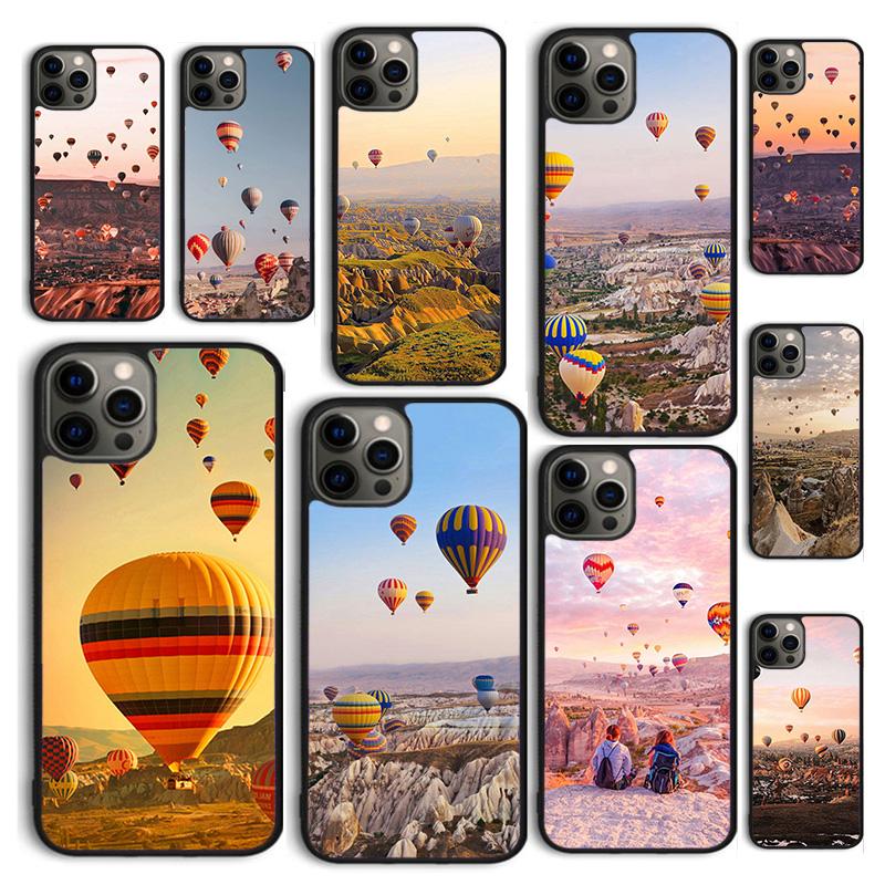 Herbst Heißluftballon Reise Berg Handyhülle Cover für iPhone 17 Air 16 16e 15 12 11 13 14 Pro Max Plus Coque
