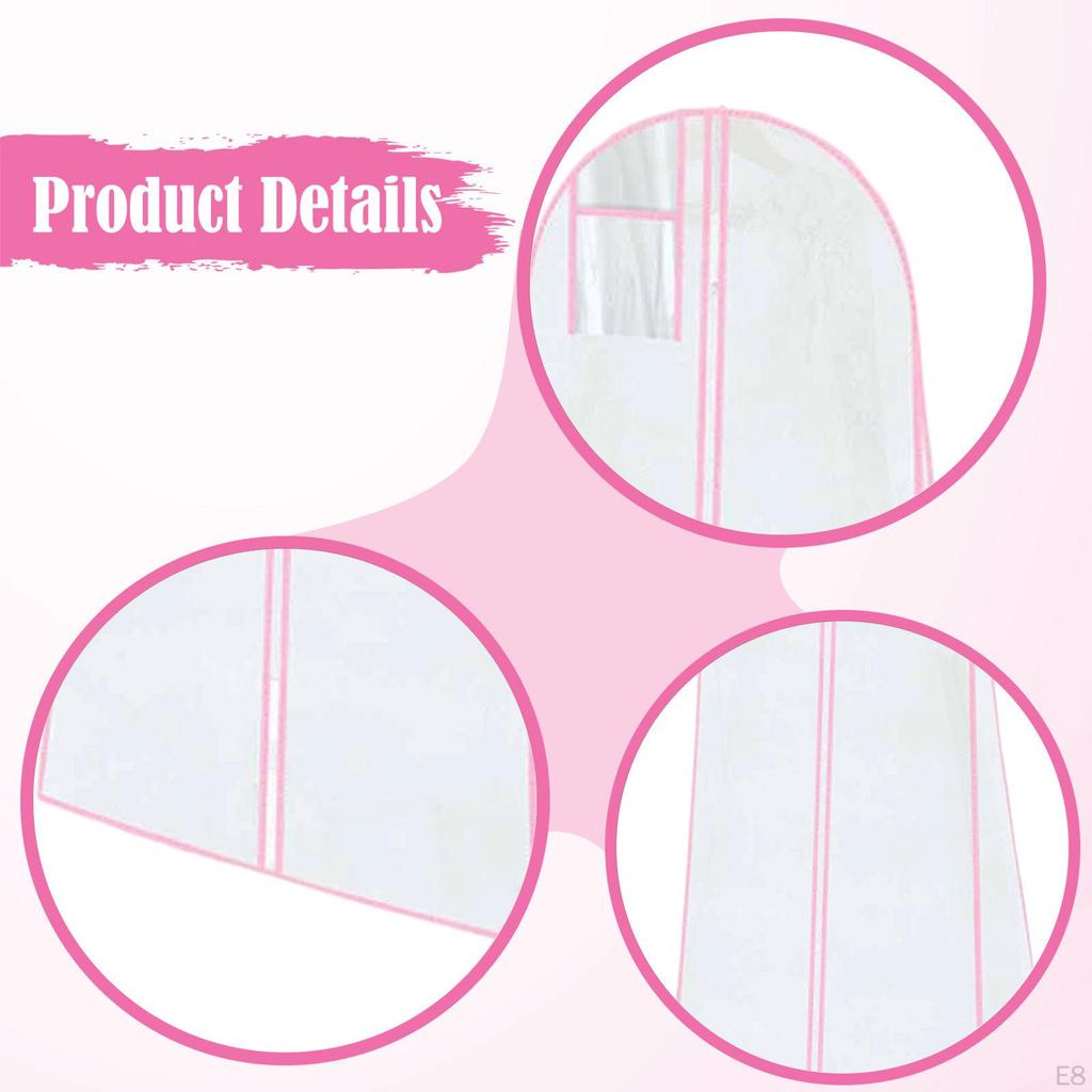 Dust Cover for Wedding Dress, Storage Bag Evening Gown, Breathable Non-woven , Sturdy Zipper,