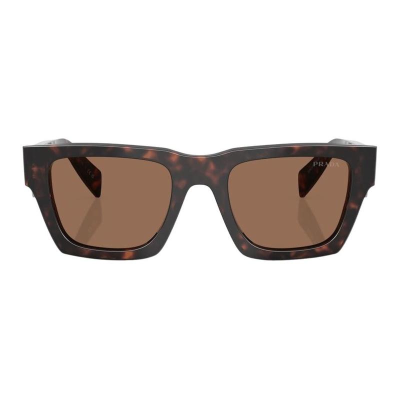 Prada Logo Design Acetate Square Sunglasses Men's Brown