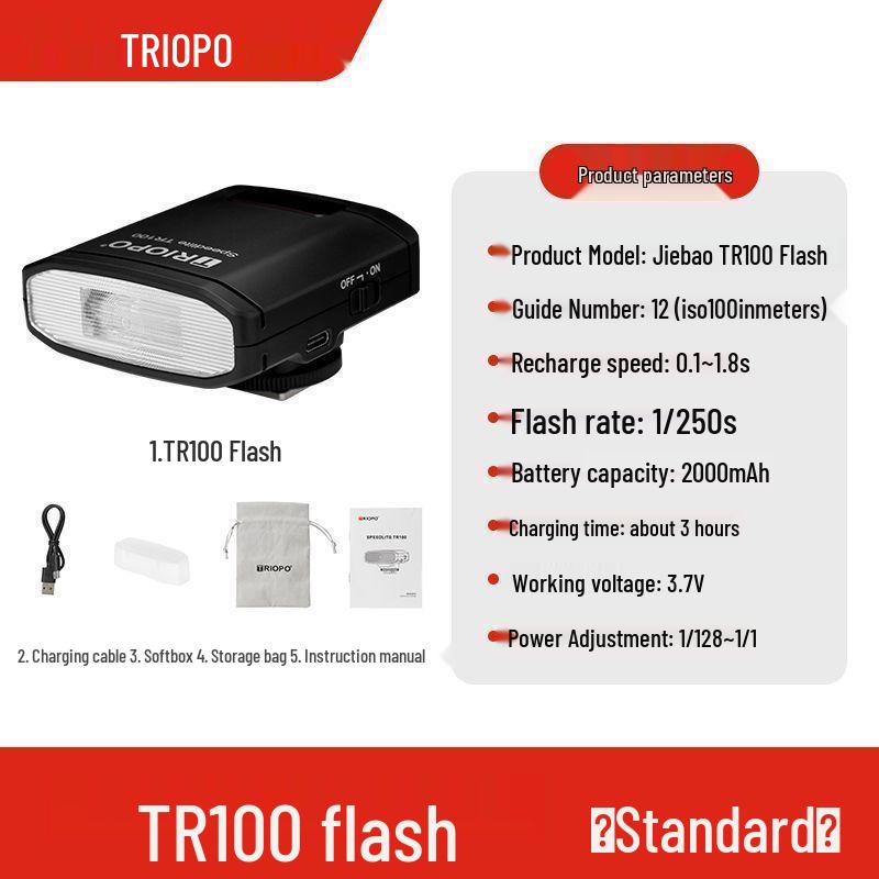 Jiebao TR100 Mini On-Camera Flash for DSLR & Mirrorless Cameras