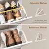 Shoe Cabinet with 2 Flip Drawers, Narrow Shoe Storage Cabinet, White