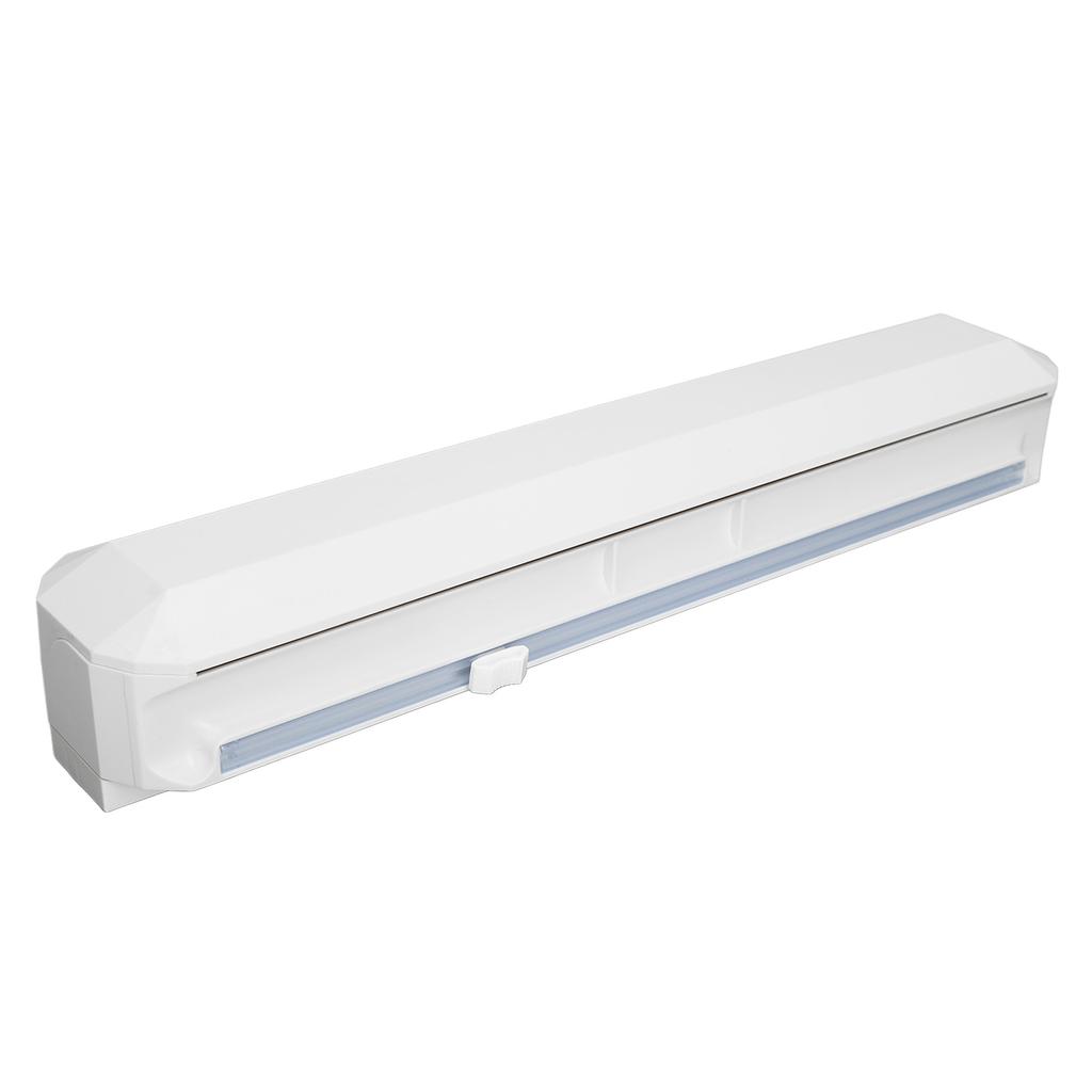 Plastic Wrap Dispenser with Slide Cutter Smooth Cutting Adjustable Reusable Cling Film Dispenser