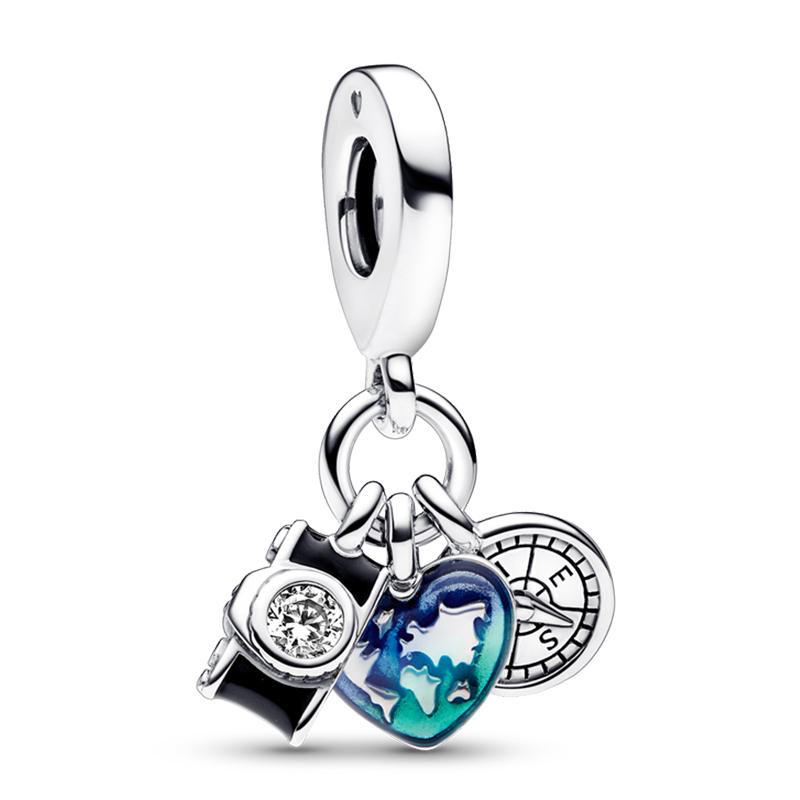 Charms Fit Pan S925 Silver American Style USA Eagle Independence Day Camera Passport Beads Original Bracelets DIY Fine Jewelry