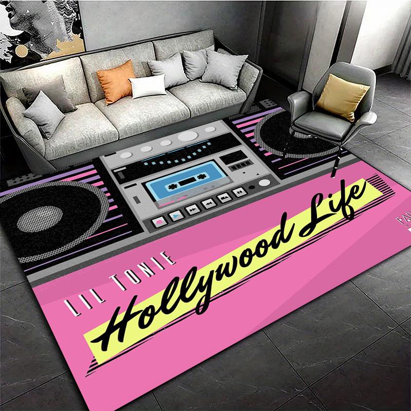 Alfombras Retro para Reproductor de Casete de Música para Sala de Estar, Dormitorio Infantil, Sofá, Felpudo, Alfombras de Cocina para Piso, Decoración Antideslizante, Regalo