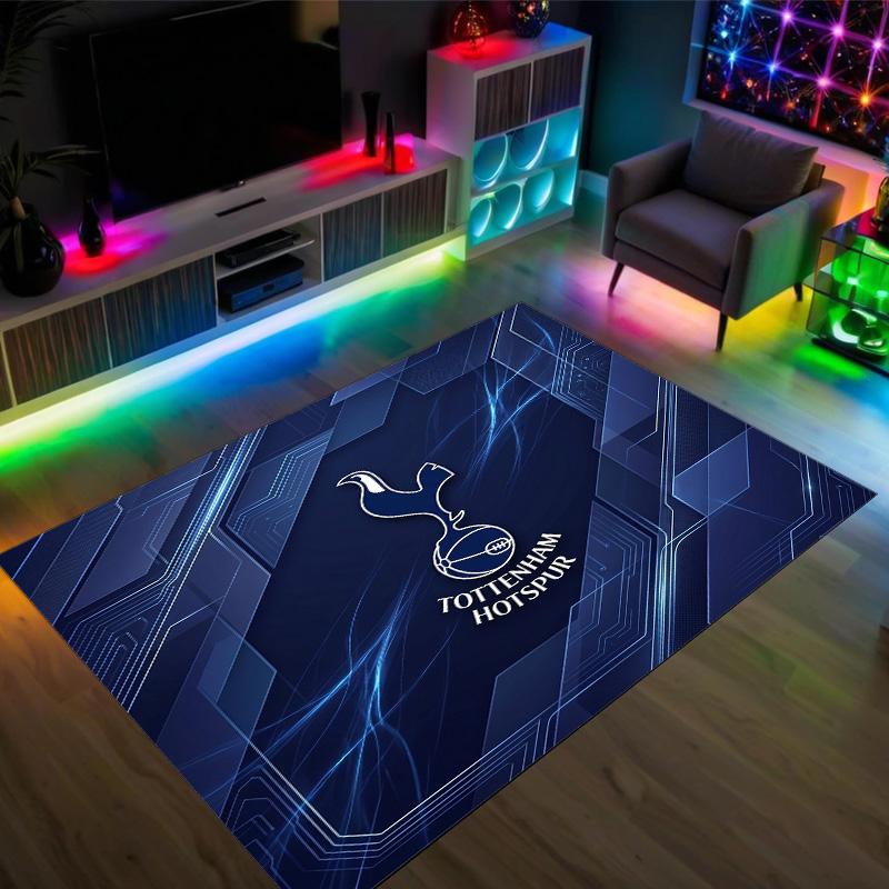 Tottenham Hotspur Design Crystal Velvet Carpet Cozy Non?Slip Printed Rug For Bedroom Living Room Entrance