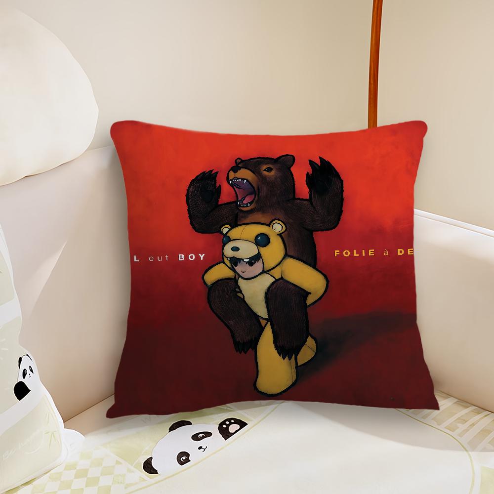 Band FFall Out Boy So Cushion Cover Pillow Case Plush Fabric Soft Double Sided Print Sofa Cushion Cover Throw Pillow Covers