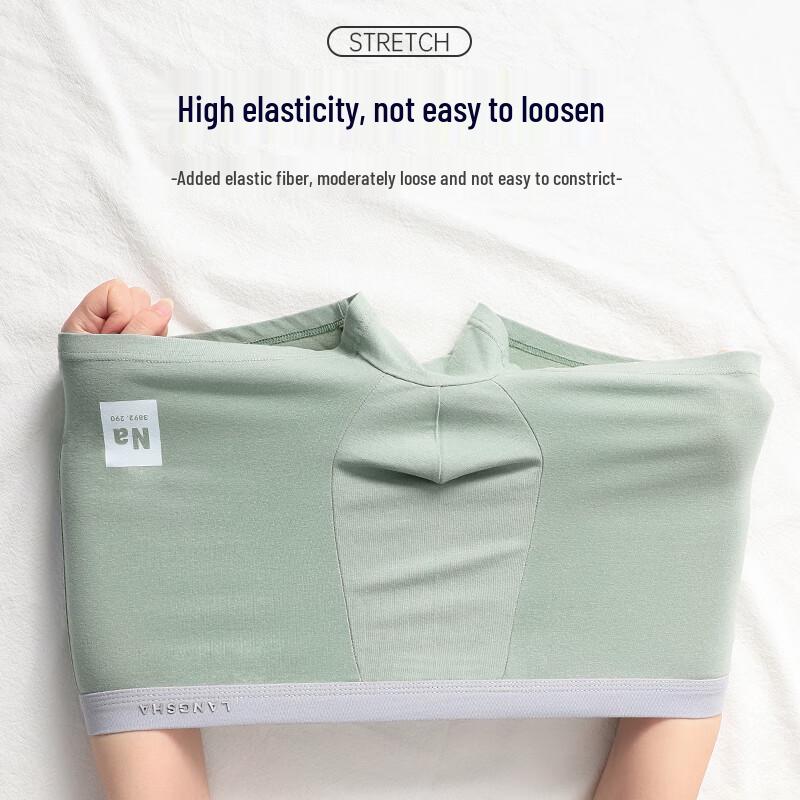 Langsha Men's Breathable Cotton Boxer Briefs 4-Pack