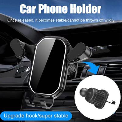 Luchtrooster Autotelefoonhouder Zwaartekrachtvergrendeling Telefoonhouder Installatie 360° Eenvoudige Aanpassing Flexibele Auto Standaard Universele Telefoon U9E4