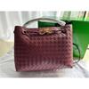 Woven Tote Bag Women Genuine Leather Quilted Shoulder Handbag Large Capacity Fashion