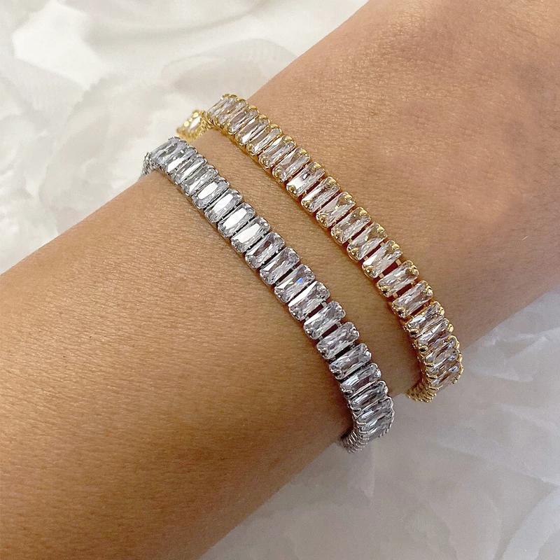 Adjustable Crystal Tennis Bracelets for Women Men Colorful Zircon Folding Buckle Chain Bangle On Hand Party Sexy  Jewelry