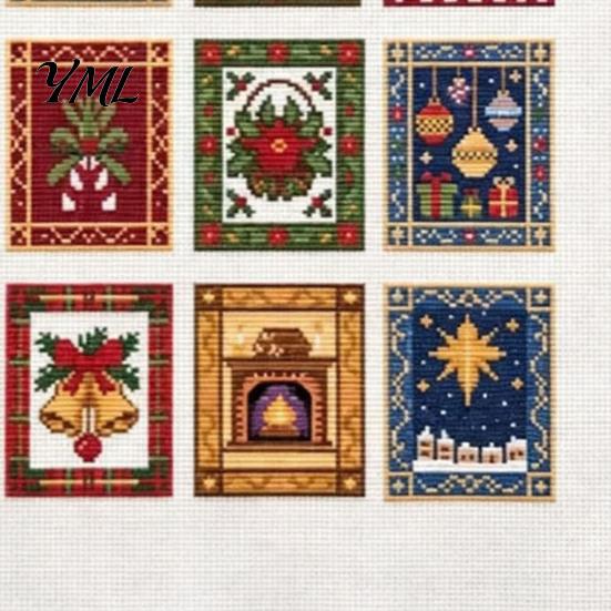 DIY Christmas Ornaments Making Cross Stitch Kit, Winter Holiday Embroidery Xmas Handcraft Kits Tree Craft Kit for Adults, Home Decor Creative