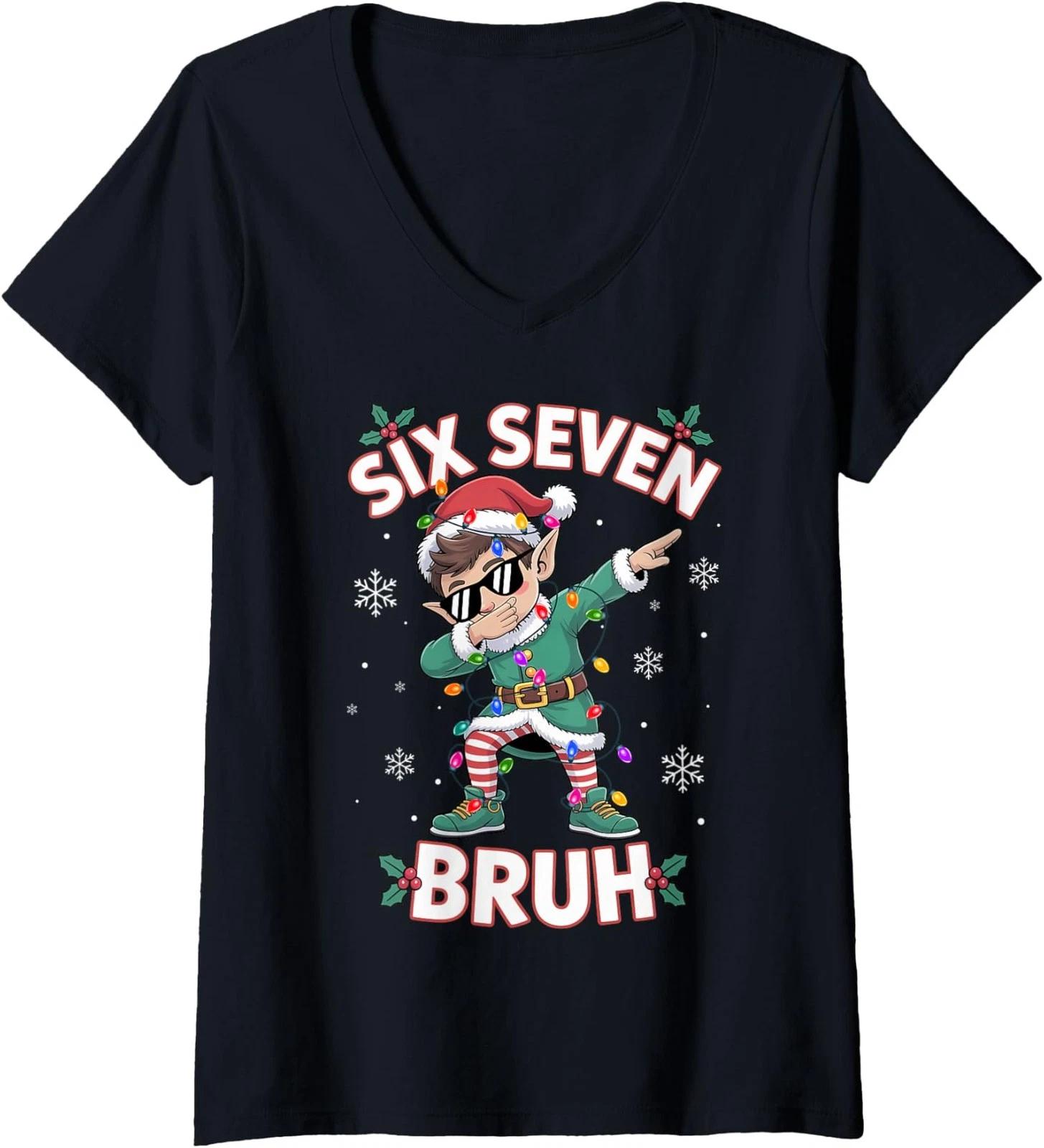 Meme Gen Alpha Slang 6 7 Six Seven Bruh Funny Ladies  Crewneck T-Shirt M