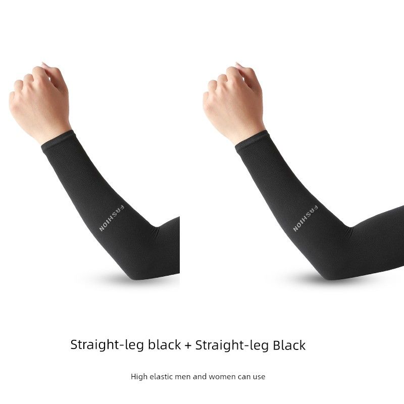 

Ice Sleeve Summer Sun Protection Women s Men s Oversleeve UV Ice Silk Arm Guard Men Sleeves Thin Cycling Gloves Elbow Pads Straight-leg black [2 pairs]]