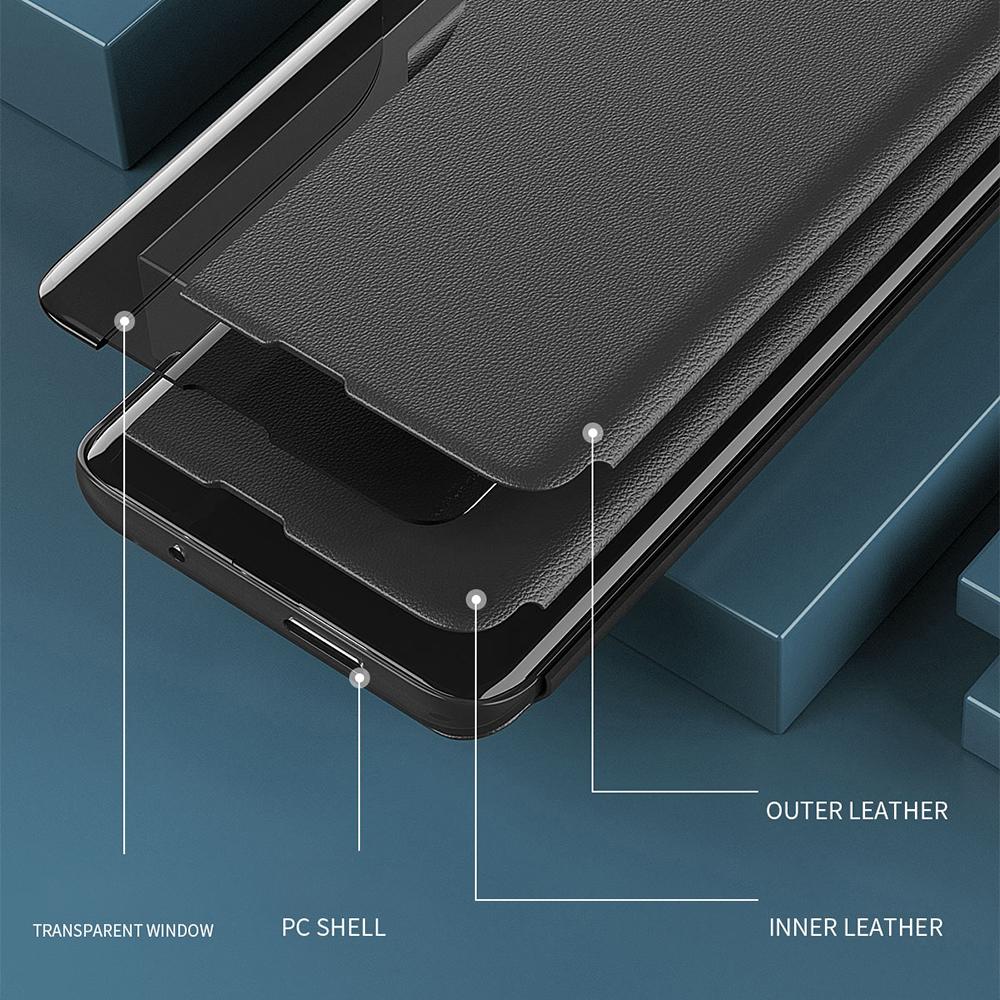 For Samsung Galaxy S25 Case View Window PU Leather Stand Cover