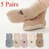 3/5 Pairs Baby Adorable Animals Pattern Non Slip Floor Socks, Breathable Casual Socks for Boys and Girls Kids Indoor Activities
