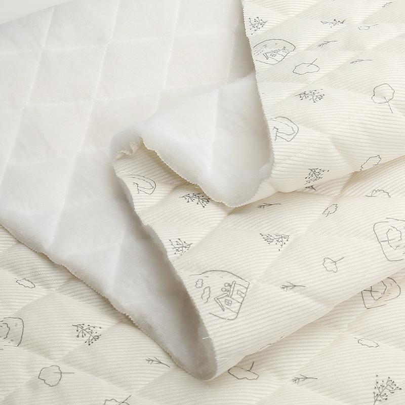 0.5m/1m/2m Thicken Small Bear Printed Corduroy Quilted Cotton Fabric for Sewing Jackets Handmade DIY Children's Clothing Fabric