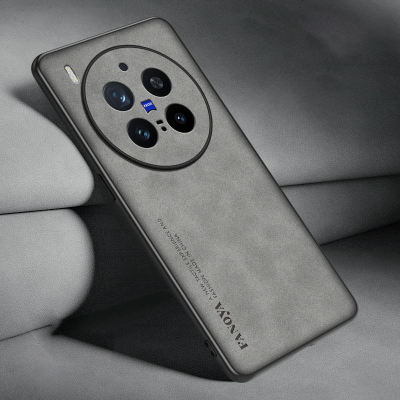 Frosted PU-Leather Funda for VIVO X300 Pro / X300 Case Matte Hard Plastic Full Protection Phone Cover