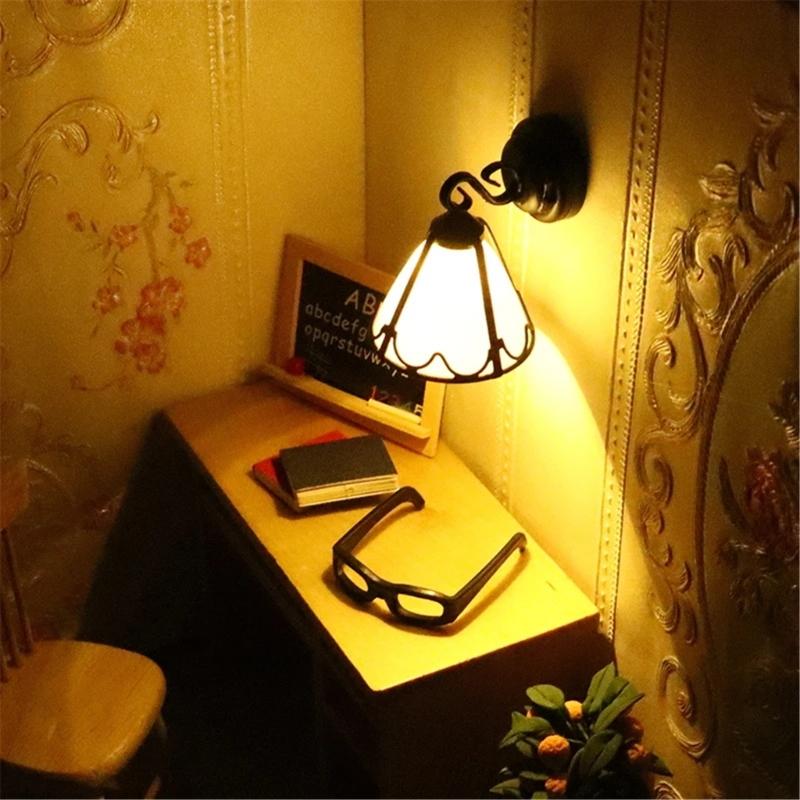 Sconce Model Bedroom Wall Light Miniature Furniture Model Accessories Role Play Furnishings Lighting Toy Doll House
