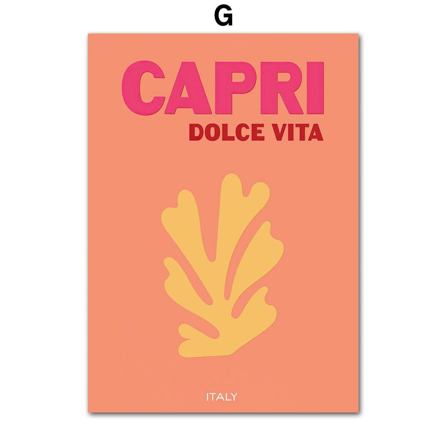 Famous Travel City Miami Bondi Palms Capri Wall Art Canvas Painting Abstract Posters Prints Pictures For Living Room Home Decor