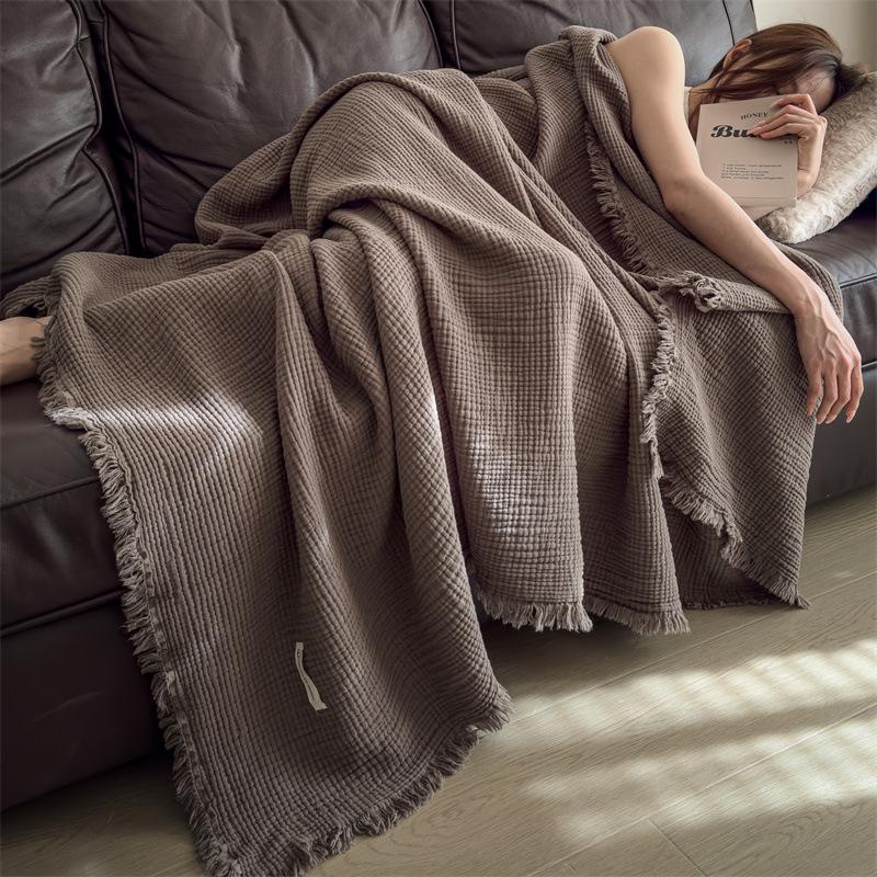 A-Class All-Cotton Gauze Summer Quilt & Blanket for Airplane, Sofa, or Office Nap
