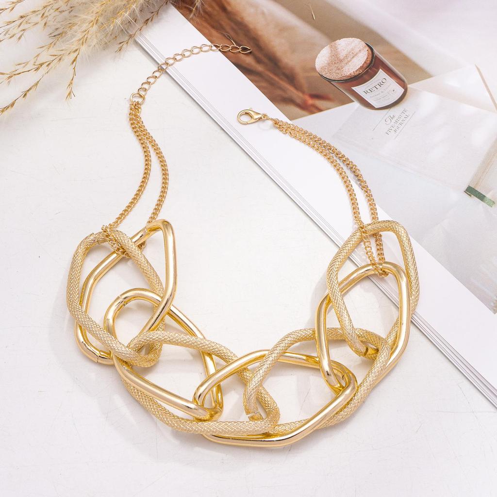 Trendy European & American Geometric Chunky Chain Hip-Hop Necklace for Women