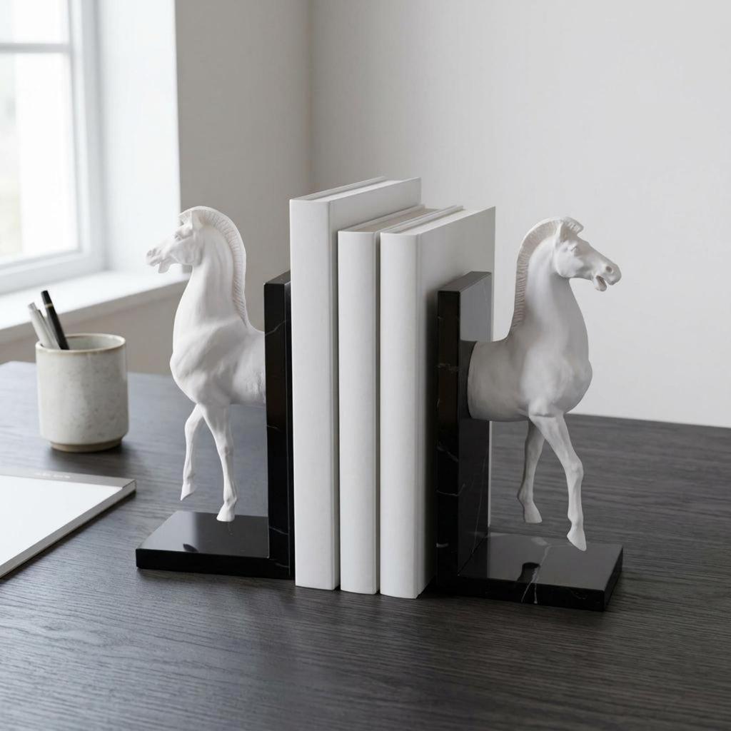 Horse Head Bookend Rustic Bookends Long-Lasting for Shelf, Desk