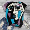 Camiseta Estampada 3D Cara Abstracta de Verano para Mujer Camisetas de Manga Corta Ropa de Calle Harajuku Camisetas Largas Y2k Ropa para Mujer