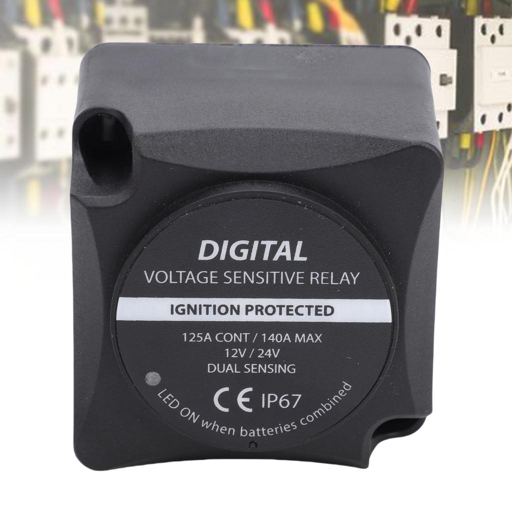 Voltage Sensitive Relay Digital VSR Smart Dual Battery Isolator 140A Water Proof Automatic Charging for Car RV ATV UTV Boat Mari
