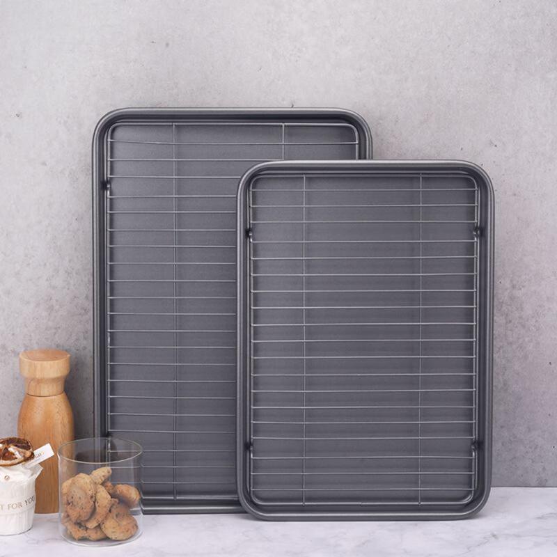 Uoto 15-inch Non-stick Carbon Steel Roasting Pan with Rack