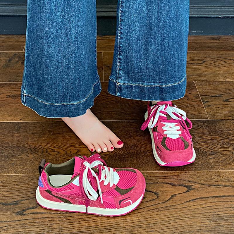 thick-soled women's breathable mesh shoes summer thin training shoes with 2025 mesh A new Gandbai sports and leisure shoes