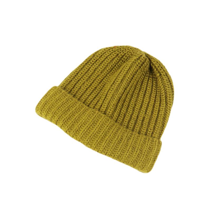 Women's Autumn and Winter Korean Style Versatile Green Wool Hat Winter Trend Korean Winter Japanese Face Protecting Knitted Hat