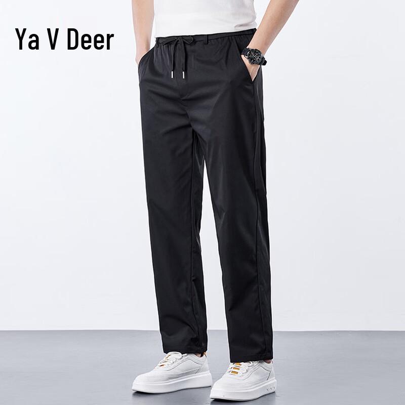 Yalu Men s Cooling Ice Silk Casual Straight-Leg Pants 3XL