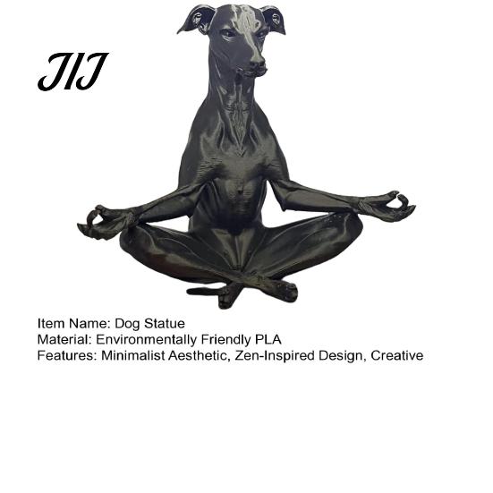 Zen Dog Statue for Home Decor 3D Printed Meditating Statue, Sitting Puppy Figurine Funny Desk Accessories Office Decor, Creative Animal Sculpture