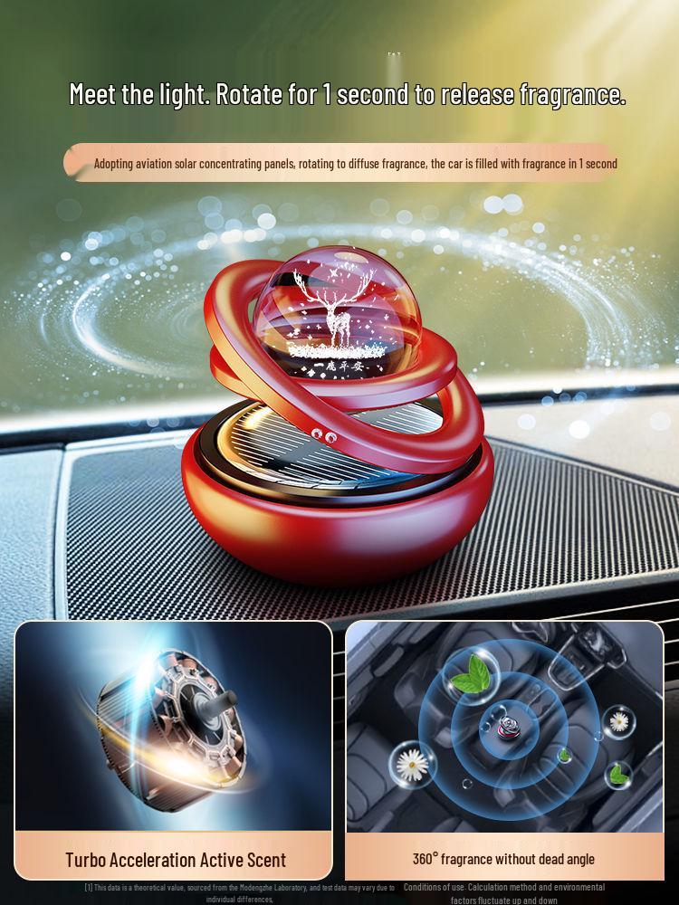 Interstellar Suspension Solar Car Air Freshener - Aluminum Alloy Perfume Ornament