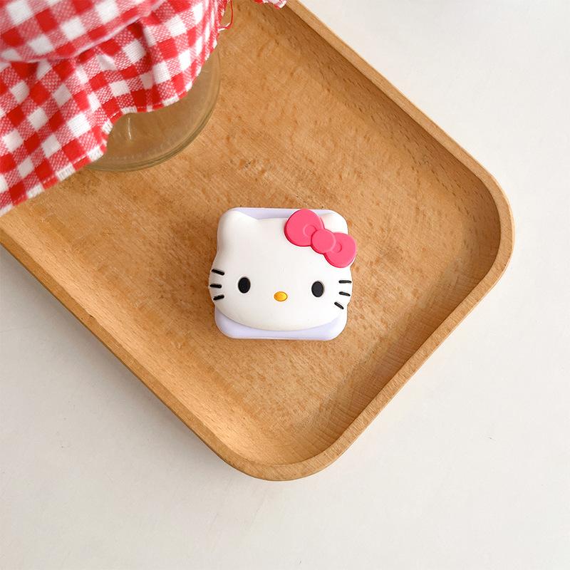 Cartoon Cat Flip Mirror Mobile Phone Airbag Bracket Back Sticker Retractable Drama Desktop Bracket Portable