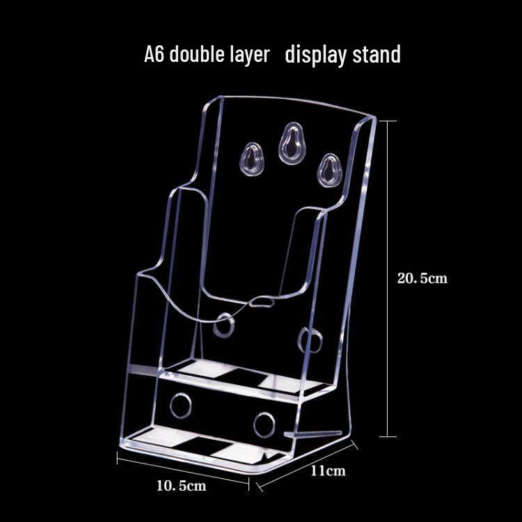 Three-Tier Acrylic Magazine & Newspaper Rack - Tri-Fold Brochure & Flyer Display Box