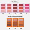 Tre färger Highlighter Rouge Palett Matt Pärlemorskimrande 3D Kontur Palett Framhävande Nässkugga Naturlig Naken Sminkpuder Kaka