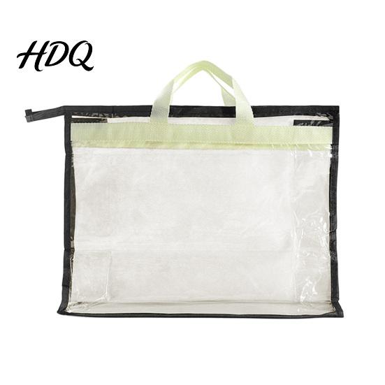Non Woven Fabric Bag Holder Clear Dust Cover with Handle Transparent Moisture-proof Storage Breathable Handbag Case Organizer Dustproof Sleeve